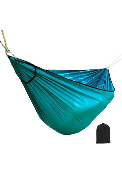 Kamp Hamağı Salıncak Hamak Turkuaz Yeşil Renk Bez Piknik Bahçe Balkon Outdoor Pratik Kurulum