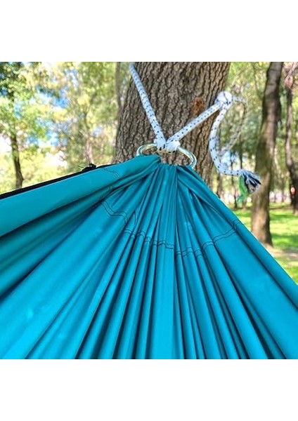 Kamp Hamağı Salıncak Hamak Turkuaz Yeşil Renk Bez Piknik Bahçe Balkon Outdoor Pratik Kurulum fiyatları