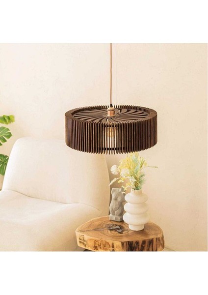 40 cm Ahşap Modern Bolivia Tekli Rustik Bohem Salon Mutfak Hol Avize fiyatları