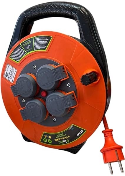 Kablo Makarası – 10 Metre, 4 Prizli, IP44 Kapaklı, 230V 16A, 1000W – Taşınabilir Çanta Tipi Uzatma Kablosu (3x1.5mm² Cca) 10315-F Bylion modelleri