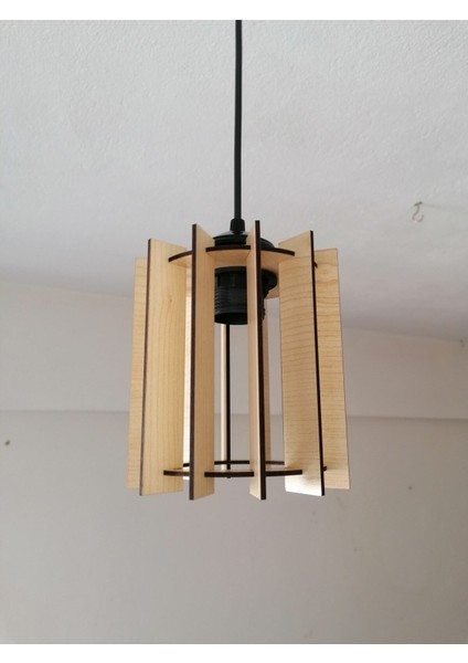 Tekli Salon Odası Rustik Ahşap Avize modelleri