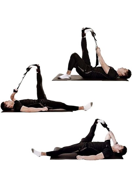 Yoga Linda Siyah Ayak Bacak Germe Askısı Pilates Fitness Kardiyo Vücut Kas Geliştirici Spor Aleti indirimleri