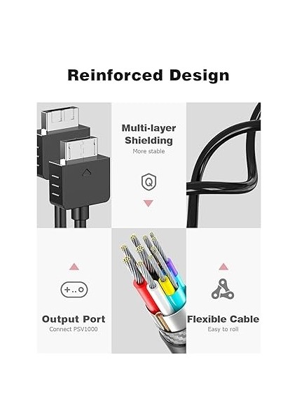 Vita Için Mellbree Şarj Kablosu, Sony Playstation Vita ile Uyumlu USB Şarj Kablosu Değiştirme, Psvita 1000 fiyatları