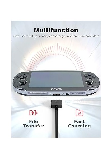 Vita Için Mellbree Şarj Kablosu, Sony Playstation Vita ile Uyumlu USB Şarj Kablosu Değiştirme, Psvita 1000 modelleri