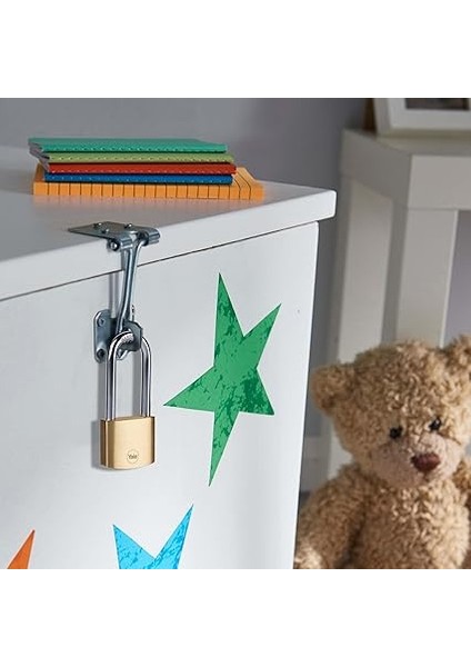 Y110B/30/147/1 - 30MM Pirinç Asma Kilit (Uzun Halka) - Yüksek Koruma - Sertleştirilmiş Çelik Halka - Çift Kilitleme - 3 Anahtar, Sarı fiyatları