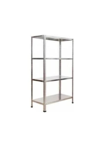 4 Katlı Galvaniz Çelik Raf Arşiv Rafı Depo Rafı Kiler Rafı 43X75X150