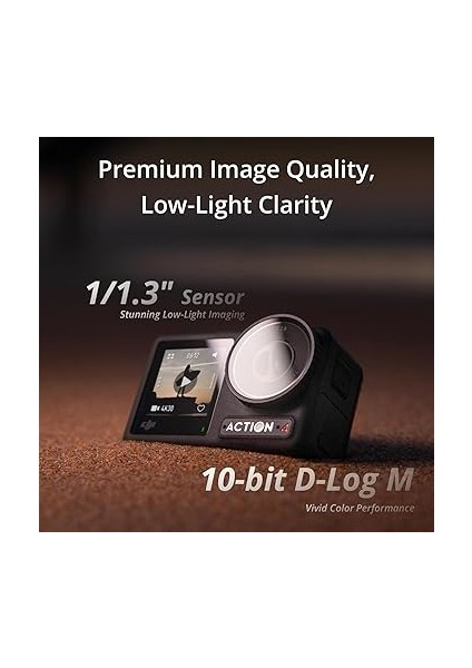 Osmo Action 4 Standart Combo - 1/1,3 Inç Sensörlü 4K/120 Fps, Su Geçirmez Aksiyon Kamerası, Düşük Işıkta Görüntüleme, 10 Bit ve D-Log M Renk Performansı, 160 Dakika Uzun Ömürlü, Dış Mekan Kamerası fiyatları