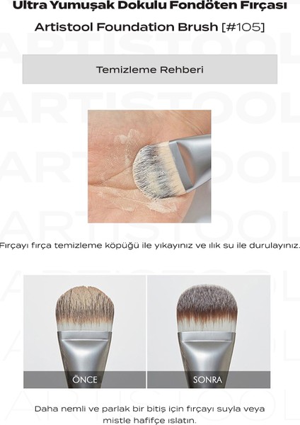 Ultra Yumuşak Dokulu Fondöten Fırçası Artistool Foundation Brush #105