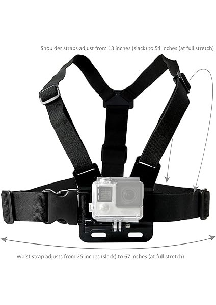 Chest Harness Mount Adjustable Camera Chest Strap With J Hook Compatible With Gopro Hero 13 12 11 10 9 8 7, Akaso EK7000 Brave 4, Dragon Touch, Vemont, Wolfang,remali Action Camera indirimleri