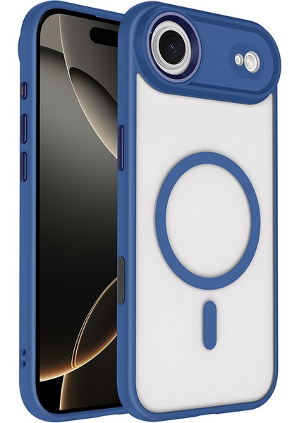 Apple iPhone 17 Air Kılıf Wireless Şarj Özellikli Zore Krom M-Safe Silikon Kapak