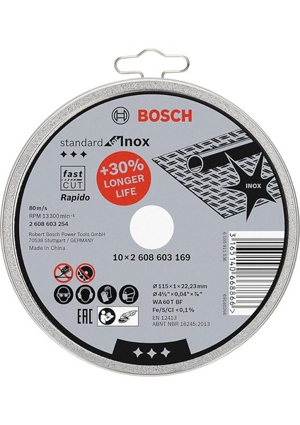 Professional Kesme Diski Düz Standart Inox Rapido Için, 2608603254