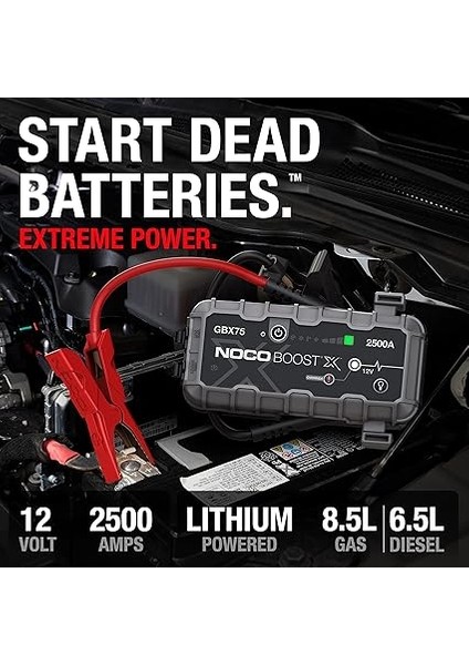 GBX75 12V 2500AMP Ultrasafe Lityum Akü Takviye + Powerbank + LED Lamba fiyatları