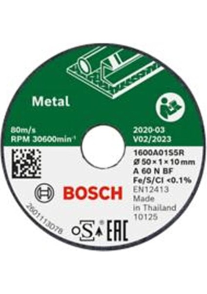 Professional Accessories 3 Adet Kesme Diski (Metal Için, Çap 50 Mm, Aksesuar Bosch Professional Accessories Easycut &amp; Grind)