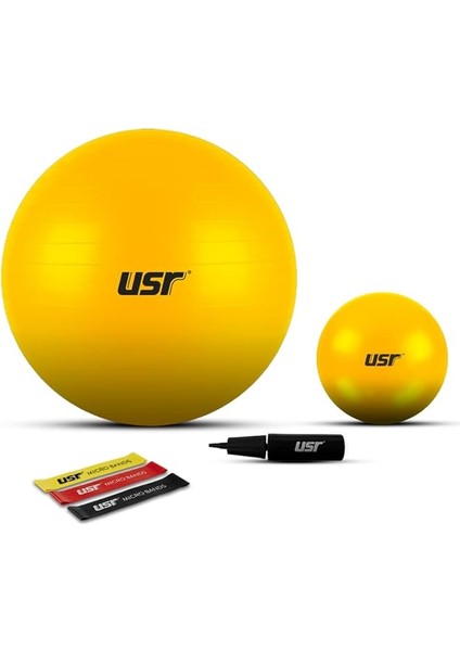 20+55 cm Pilates Topu + Pompası + 3 Micro Bant