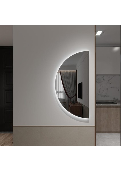 Luna Yarım Daire LED Ayna – Modern Minimal Form