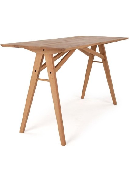 Doğal Kayın Masif Ahşap Çalışma Masası – 130X57X74 cm – Iskandinav Tarz, El Yapımı, Organik Koruyuculu Ahşap Masa – Ev ve Ofis Kullanımı Için