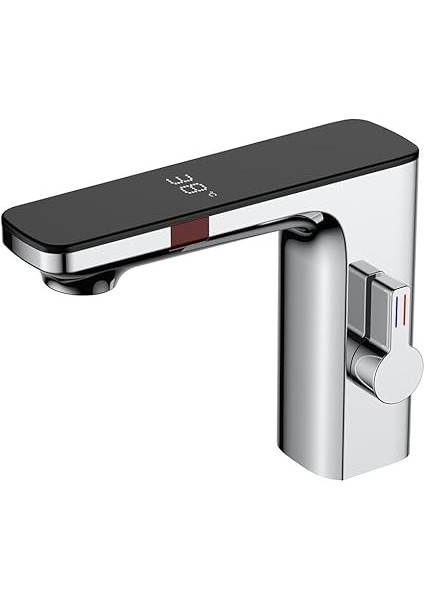 Teknolojisi ile Otomatik Sensör Mikser Musluk Dokunmatik Banyo Dokunun Dijital Ekran ile Sıcak ve Soğuk Su Krom Güverte Üstü Mikser Dokunun modelleri