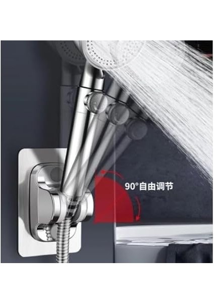 Yapışkanlı Duş Başlığı Tutucu, Ayarlanabilir El Duş Tutacağı, Duş Askısı, Vantuzlu Duş Başlık Mafsalı Siyah fırsatları