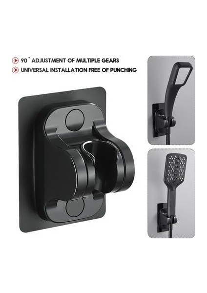 Yapışkanlı Duş Başlığı Tutucu, Ayarlanabilir El Duş Tutacağı, Duş Askısı, Vantuzlu Duş Başlık Mafsalı Siyah indirimleri