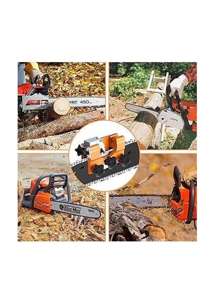 Testere Bileyici Jig, Hızlı Bileme Taşınabilir Testere Bileme Alet Seti, Her Türlü Zincirli Testereler ve Elektrikli Testereler Için Uygun modelleri