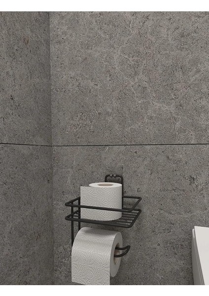 Banyo Yapışkanlı Tuvalet Kağıtlığı Tutacağı Askısı Mat Siyah Metal Tuvalet Kağıtlık Tuvalet Kağıdı Standı Banyo Düzenleyici