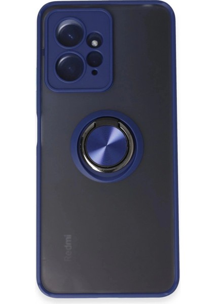 Xiaomi Redmi Note 12 4g Kılıf Montreal Yüzüklü Silikon Kapak - Lacivert