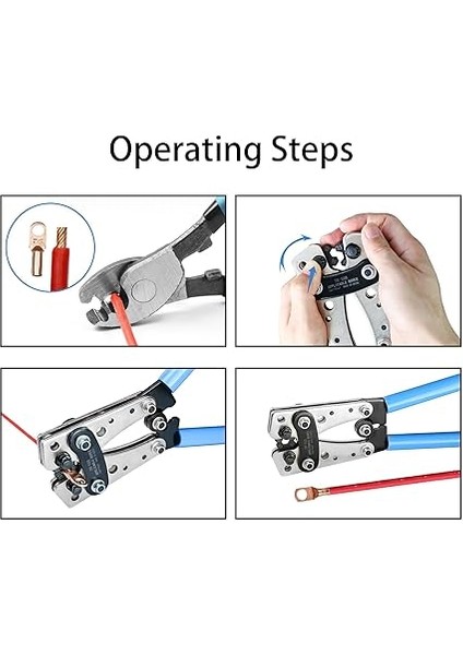 Awg 1/0 – 8 Akü Kablo Sıkma Aleti Seti, 60 Bakır Halka Kelepçeli, 8 Boyut, Akü Kablosu Pabucu, Sağlam Tel Halkalar Için Sıkma Pensesi, Akü Kelepçesi, Bakır Halkalar fırsatları