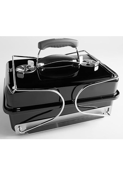 Go-Anywhere Odun Kömürü Mangalı, 42 x 26 cm Izgara Yüzeyi, Hafif Taşınabilir Barbekü Izgarası, Masa Kamp Izgarası, Porselen Emaye Kase ve Kapak, Katlanabilir Ayaklar, Siyah (1131004) indirimleri