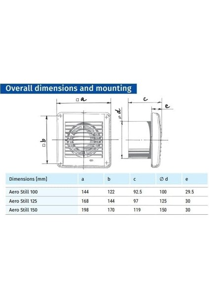 Aero Still 100, Enerji Tasarruflu Banyo Wc Aspiratörü, Çap 100 Mm. fiyatları