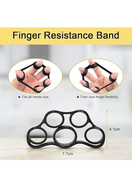 El ve Bilek Kas Güçlendirici Set, 5 Parça Ayarlanabilir El Yayı ve Parmak Egzersiz Seti, Stres Topu Dahil fırsatları
