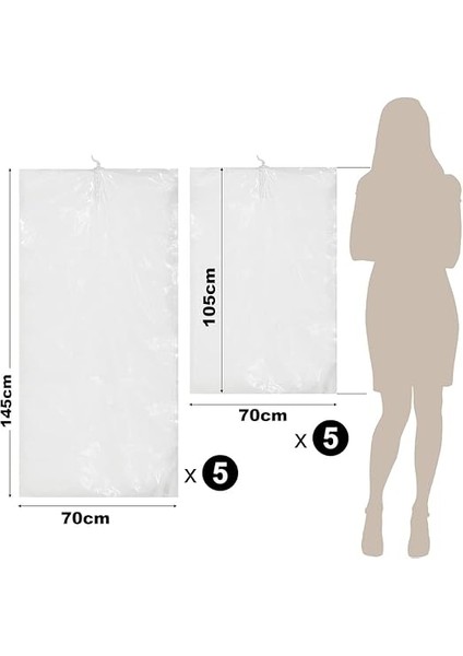 Vakumlu Hurç, Dolap Düzenleyici Elbise Saklama Poşeti,%80 Yer TASARRUFU,1ADET 90X60CM,1ADET 105X70CM,1ADET 145X70CM (Elbise Seti 3'lü) modelleri