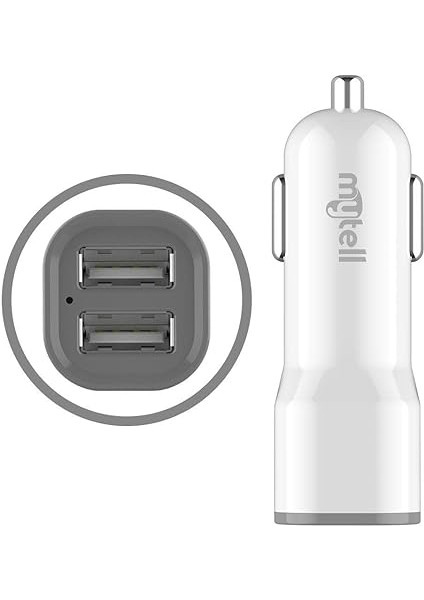 Universal Universal Araç Şarjı My-A5 USB Başlık 2 Usb'li 2100 Mah, Beyaz fırsatları