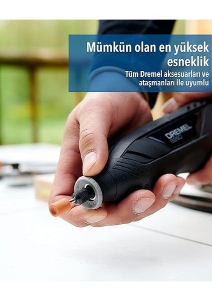 8260 Dünyanın Akıllı ve Fırçasız Motorlu Ilk Çok Amaçlı El Motoru, 2X12 V 3 Ah Lityum Iyon Akü, 5 Bağlantı Parçalı, 65 Aksesuarlı indirimleri