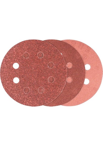 Professional Accessories Eksantirik Zımpara Kağıdı 6'lı Set, 125 mm 60/120/240 Kum 8 Delik
