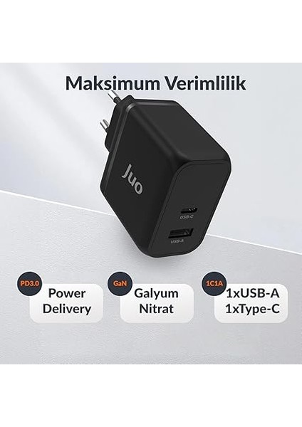 65W Gan Usb-C + Usb-A Şarj Aleti iPhone &amp; iPad &amp; Macbook &amp; Notebook Uyumlu Pd Hızlı Şarj Cihazı fiyatları
