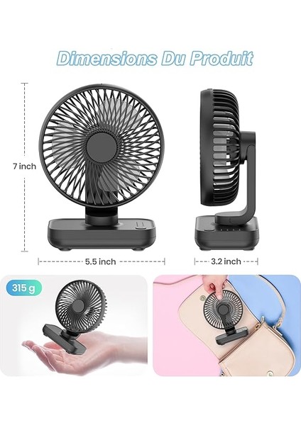 Sessiz Masa Vantilatörü, Küçük, USB Mini 4000 Mah Pilli Vantilatör, Çalışma Masası, Ev, Piknik ve Ofis Için Çok Sessiz Vantilatör – Taşınabilir Fan indirimleri