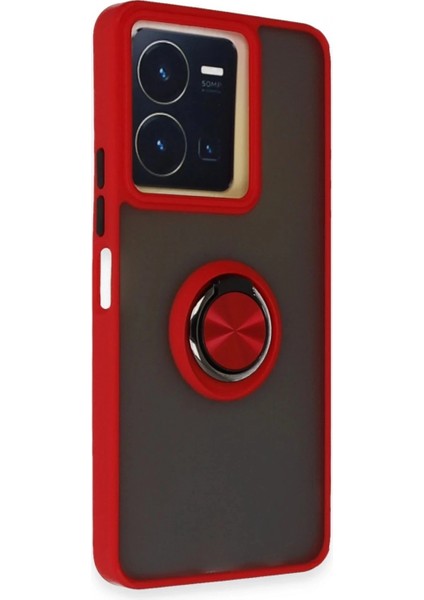 Vivo Y36 Kılıf Montreal Yüzüklü Silikon Kapak - Kırmızı fiyatları