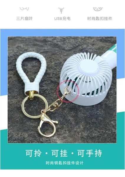 Şarjlı Mini Vantilatör Deri Anahtarlıklı indirimleri