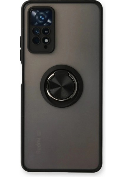 Xiaomi Redmi Note 11 Pro Kılıf Montreal Yüzüklü Silikon Kapak - Siyah