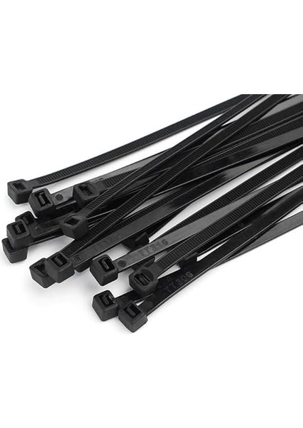 mm Siyah 25CM Kablo Bağı Plastik Cırt Kelepçe TOPLAYICI-100 Adet fırsatları