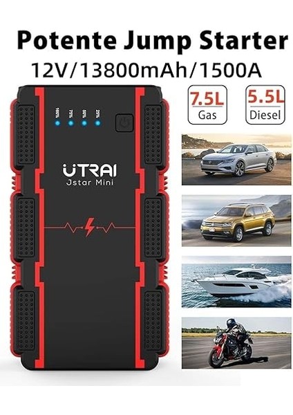 Jstar Mini 13000MAH 1000A Jump Starter Taşınabilir Akü Takviye Cihazı ( Powerbank + LED Lamba) modelleri