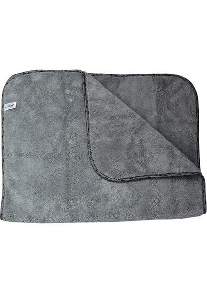 2316 Mikrofiber Peluş Oto Kurulama ve Temizlik Bezi Büyük Boy 60X90 Cm. Gri