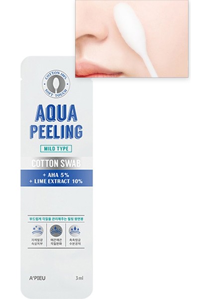Özel Peeling Esanslı %100 Pamuk Peeling Çubuğu (Hafif) A'PIEU Aqua Peeling Cotton Swab (Mild) fırsatları