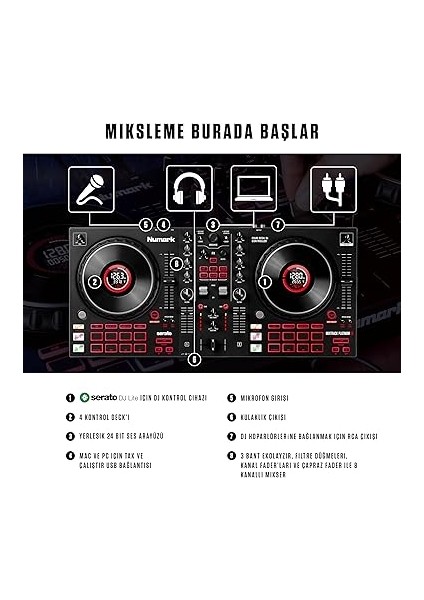 Mixtrack Platinum Fx - 4 Kanal Dj Kontrol Cihazı, 24 Bit Ses, Kulaklık Çıkış, Ses Kartlı, 4 Deck, 6" Jog Tekerleği fiyatları