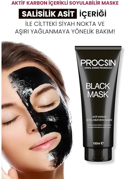 Black Mask Siyah Maske, Gözenek Arındırıcı &amp; Siyah Nokta Karşıtı, Aktif Kömürlü, Pürüzsüz ve Canlı Cilt Görünümü, 100 ml fiyatları