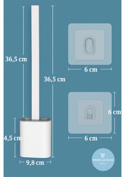 Silikon Tuvalet Fırçası | Duvara Asılabilir Bükülebilir Pratik Silikon Wc Klozet Fırçası Banyo Seti