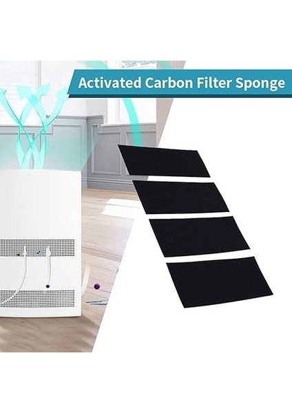 Evrensel Aktif Karbon Sünger Filtre Köpük Levha Hava Temizleyici Yedek Aktif Ped, 4 Paket Karbon Sünger Filtre Filtre Kılıflarıfiltre Aksesuarları indirimleri