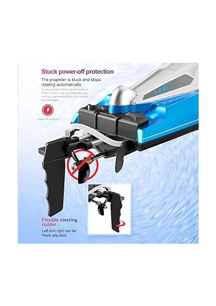 Rc Tekne Uzaktan Kumandalı Tekneler 70KM/H Yüksek Hızlı Hz Rc Tekne Çocuklar Için Hediye Yetişkin Erkek Boys Orantılı Gaz Kelebeği Capsize Sıfırlama Düşük Pil Alarmı 2 Pil modelleri