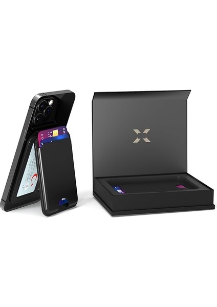Smart Akıllı Deri Cüzdan Takip Edilebilir Manyetik Kartlık Ekstra Güçlü Mıktanıs ile Tam Kenetlenme ve Sağlam Tutuş iPhone Magsafe Uyumlu X6608
