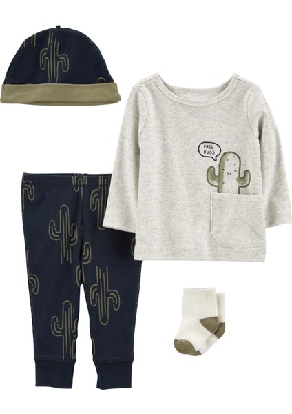 Erkek Bebek Alt Üst Set 4'lü Paket 1N674710,PREMATURE